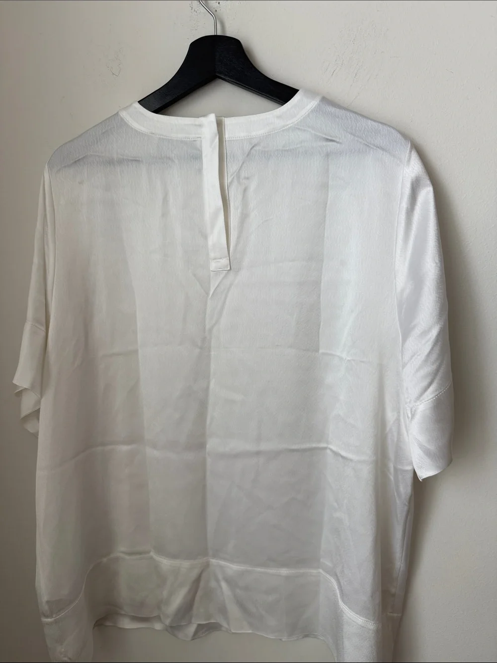 Banana Republic White Short Sleeve Satin Blouse Size XL